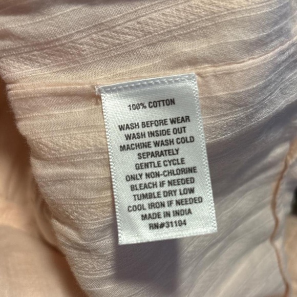 NWT True Craft Pink Tie Top, 100% Cotton, Women’s Size XL - Picture 6 of 7